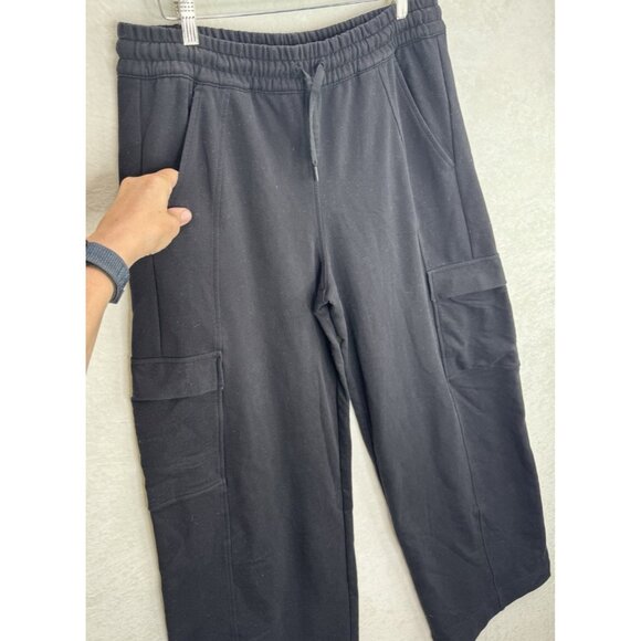 Athleta Women's Retroterry High Rise Wide Leg Cargo Pant Size Large Tall Black - Picture 3 of 9